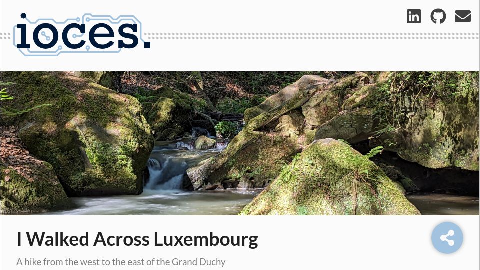 Screenshot of blog.ioces.com: I walked across Luxembourg
