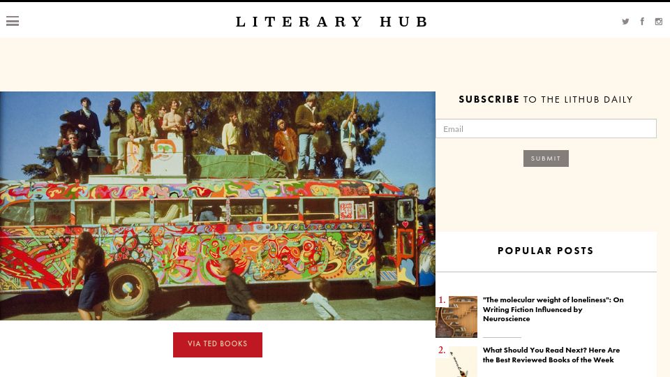 Screenshot of lithub.com: I Snuck into Ken Kesey’s Fiction Class (2017)