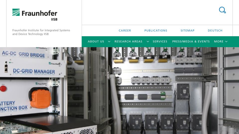 Screenshot of iisb.fraunhofer.de: DC Grids