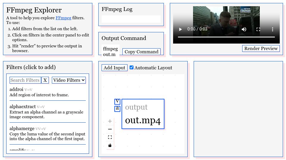 Screenshot of ffmpeg.lav.io: FFmpeg Explorer