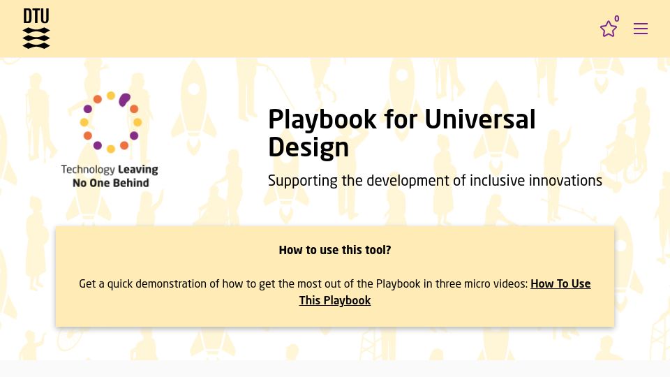 Screenshot of universaldesignguide.com: Universal Design Guide Playbook