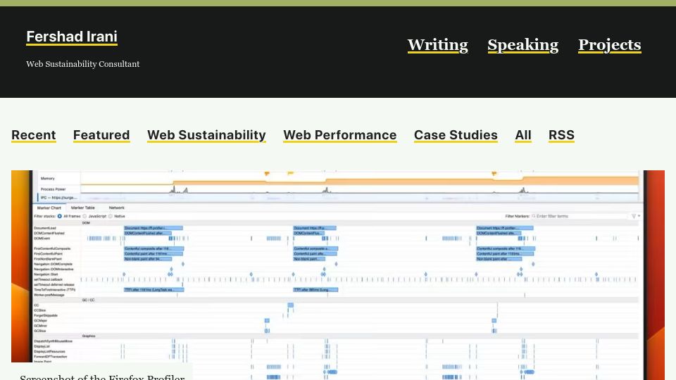 Screenshot of fershad.com: Power Consumption of JPEG, WebP, and AVIF