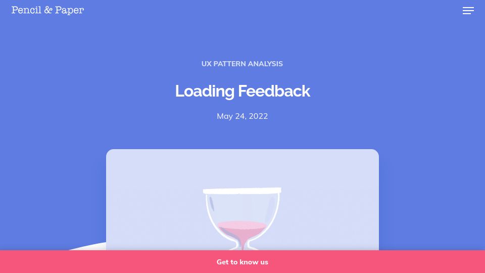 Screenshot of pencilandpaper.io: UX design patterns for loading