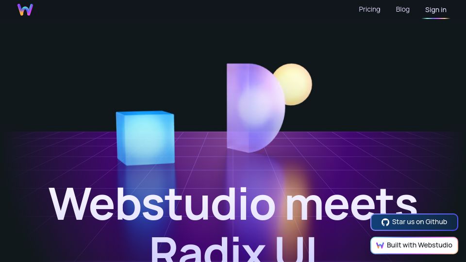 Screenshot of webstudio.is: Webstudio: Open-source WYSIWYG adds Radix UI elements