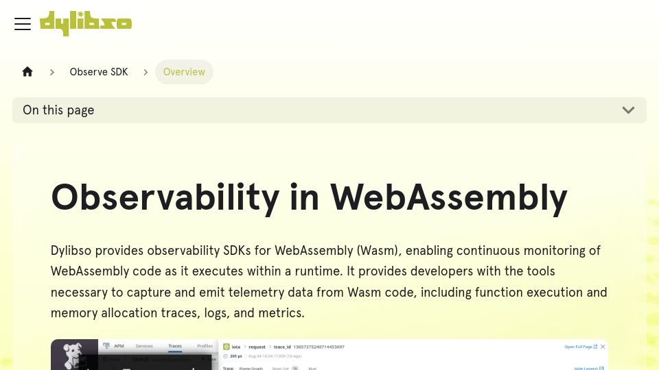 Screenshot of dev.dylibso.com: Observability in WebAssembly