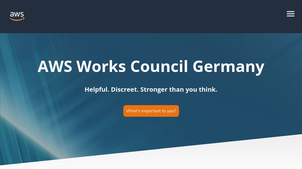 Screenshot of aws-works-council-initiative.de: AWS Works Council Germany