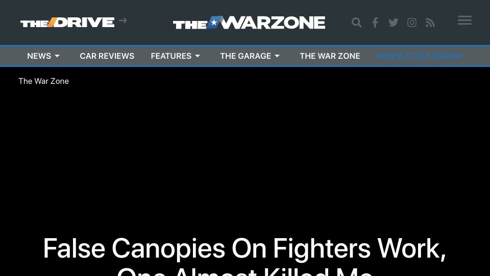Screenshot of thedrive.com: False canopies on fighters work, one almost killed me