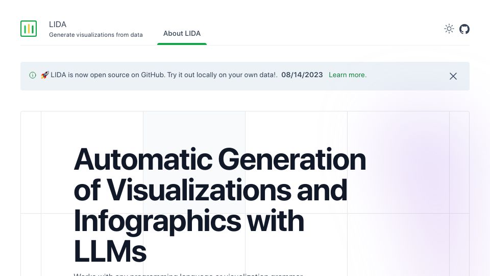 Screenshot of microsoft.github.io: Automatic Generation of Visualizations and Infographics with LLMs