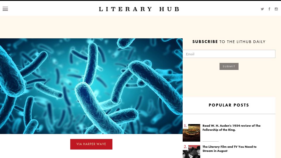 Screenshot of lithub.com: On the link between Lyme disease and bioweapons (2019)
