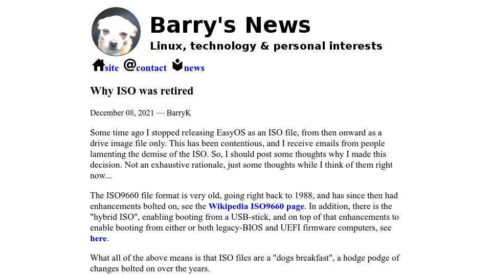 Screenshot of bkhome.org: Why ISO was retired (2021)