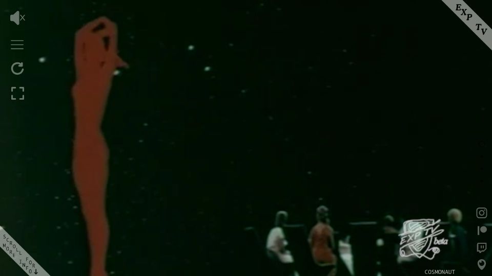 Screenshot of exptv.org: EXP TV – endless stream of obscure media and video ephemera