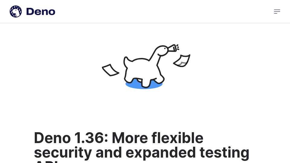 Screenshot of deno.com: Deno 1.36