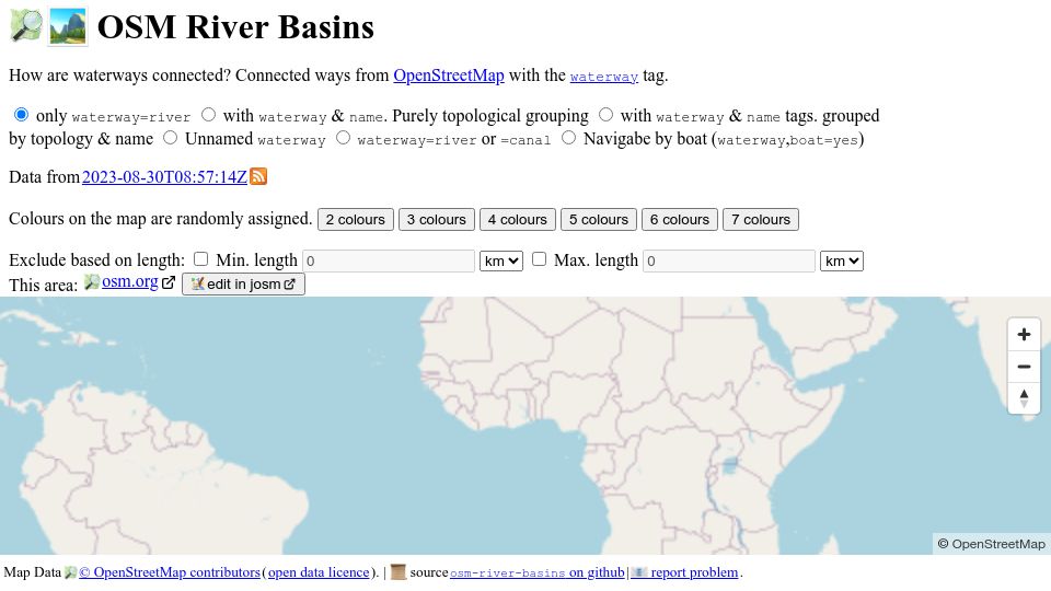 Screenshot of amandasaurus.github.io: OSM River Basins