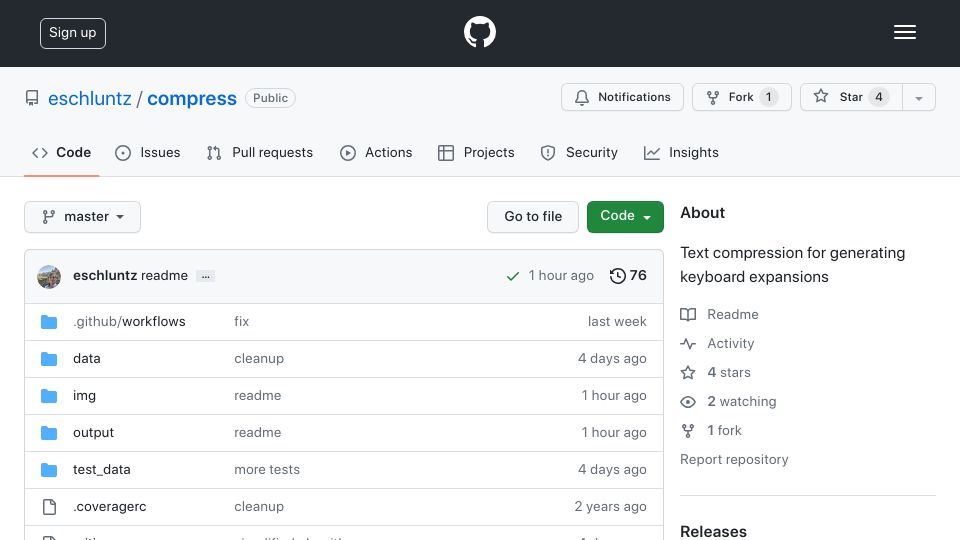 Screenshot of github.com: Show HN: I automated half of my typing