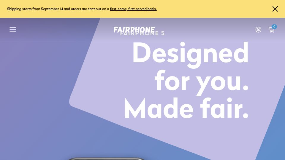 Screenshot of shop.fairphone.com: Fairphone 5