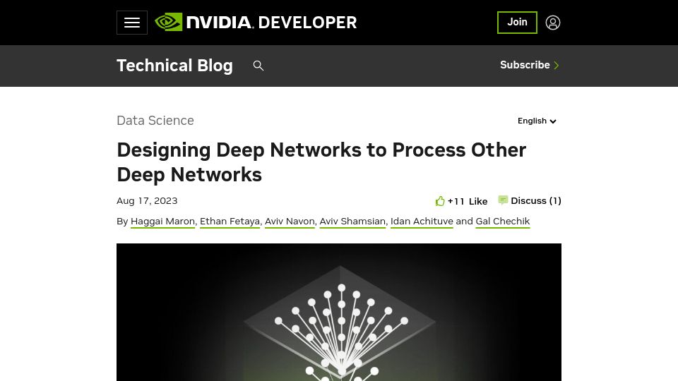 Screenshot of developer.nvidia.com: Designing Deep Networks to Process Other Deep Networks
