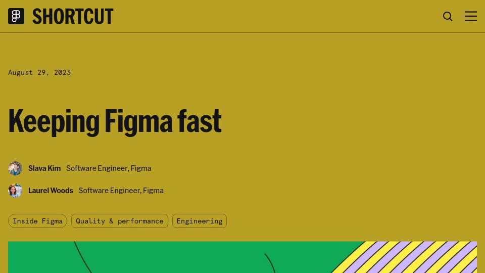 Screenshot of figma.com: Keeping Figma Fast: perf-testing the WASM editor