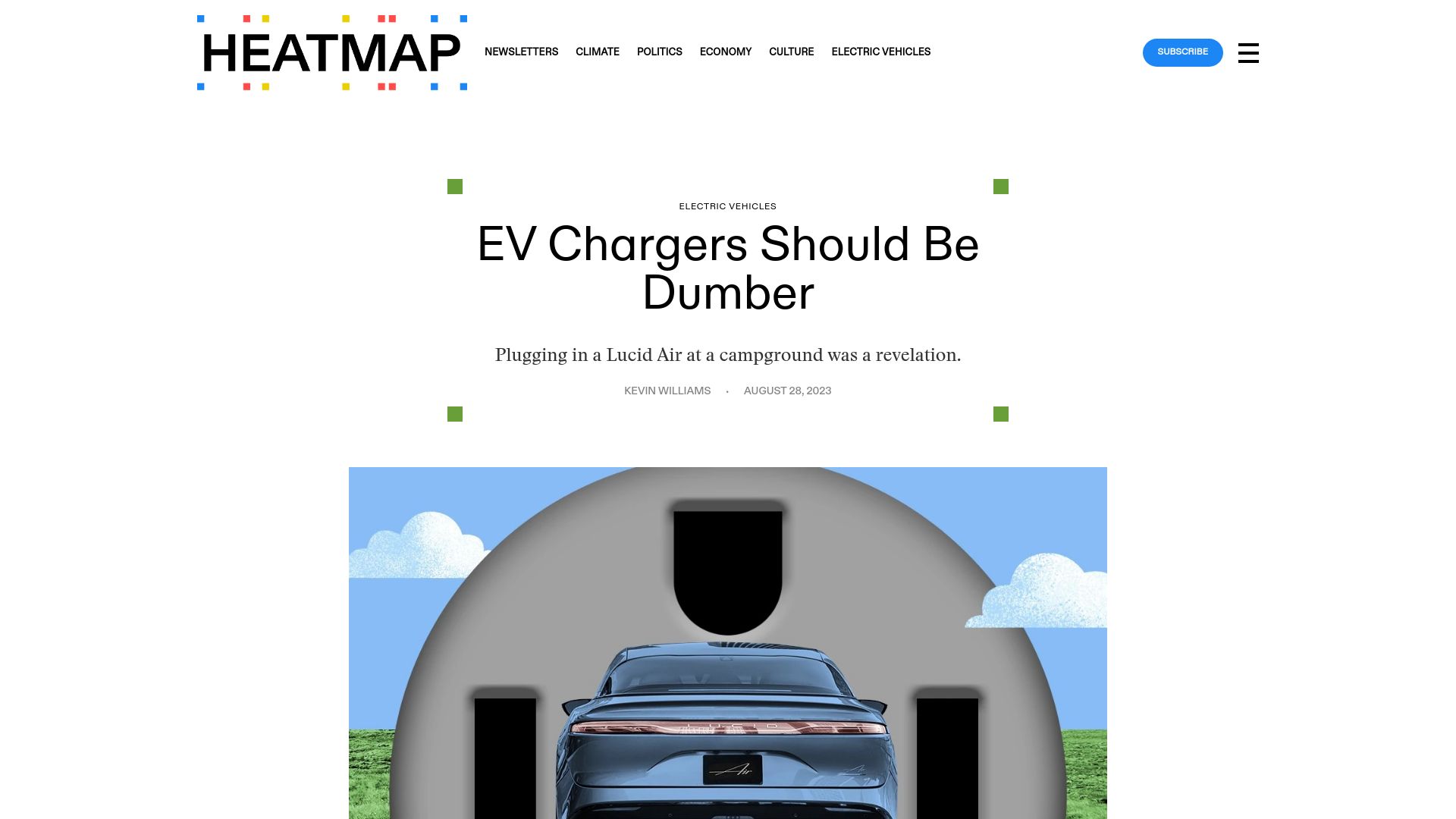 Screenshot of heatmap.news: EV Chargers Should Be Dumber