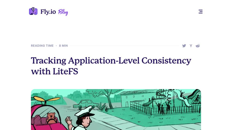 Screenshot of fly.io: Tracking Application-Level Consistency with LiteFS