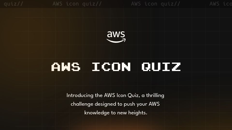 Screenshot of awsiconquiz.com: AWS Icon Quiz