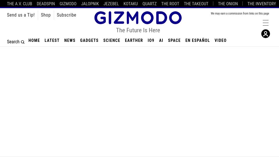 Screenshot of gizmodo.com: Google Invites Employees to Sleep 'On Campus' for a Fee