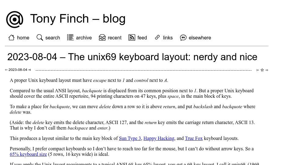 Screenshot of dotat.at: The unix69 keyboard layout: nerdy and nice