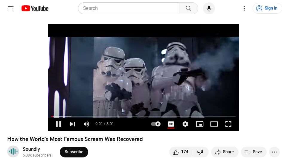 Screenshot of youtube.com: How the World’s Most Famous Scream Was Recovered