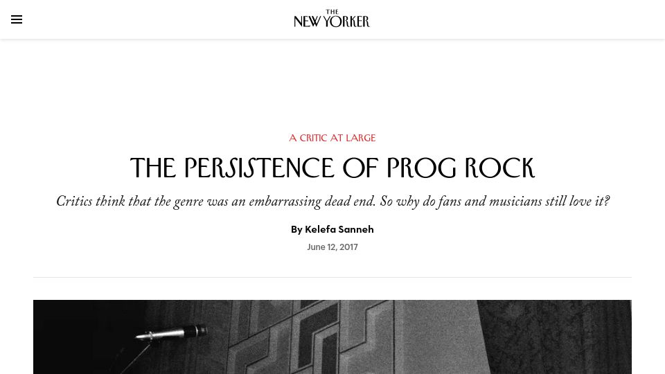 Screenshot of newyorker.com: The persistence of prog rock (2017)