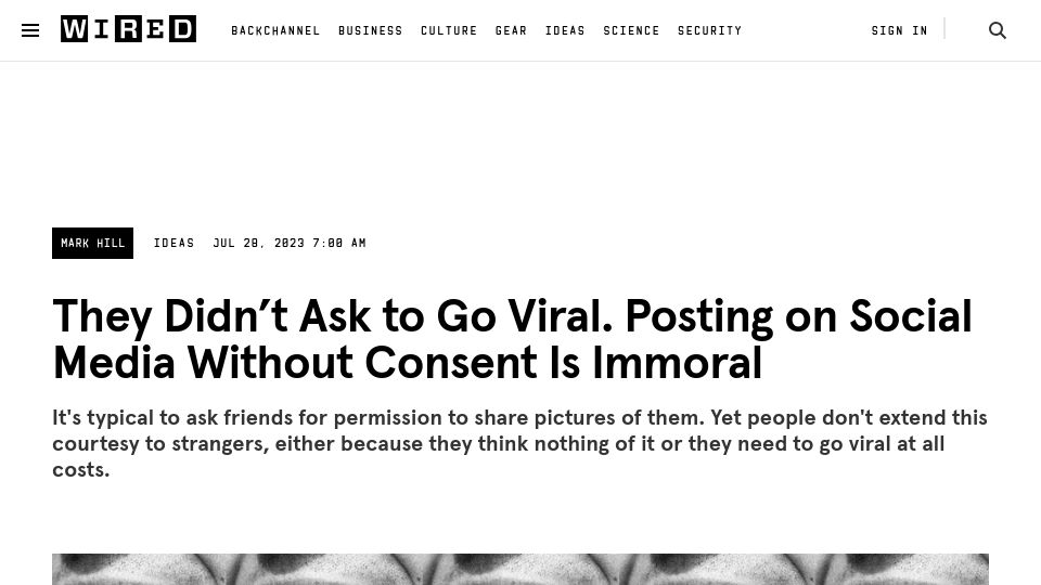 Screenshot of wired.com: They didn’t ask to go viral