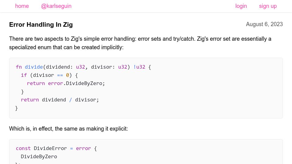 Screenshot of aolium.com: Error Handling in Zig