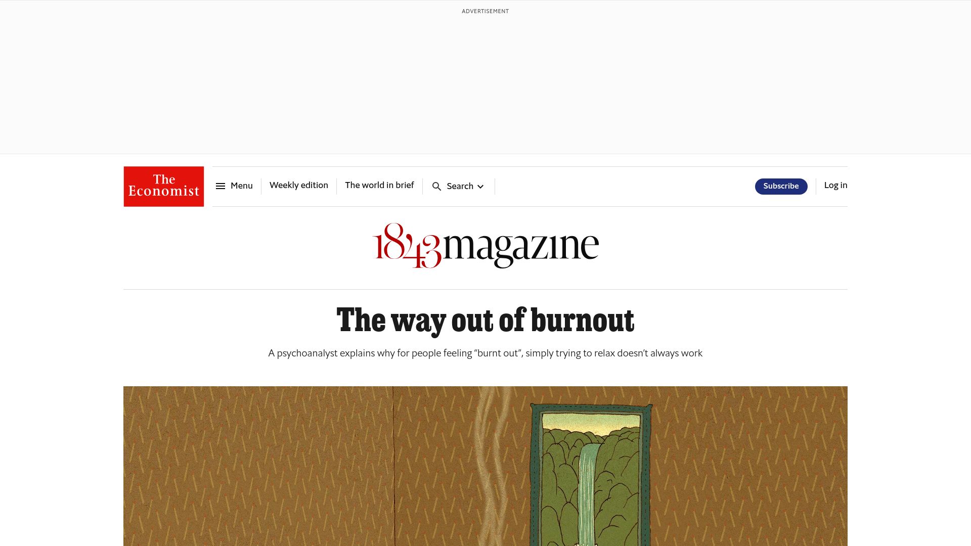 Screenshot of economist.com: The way out of burnout (2016)