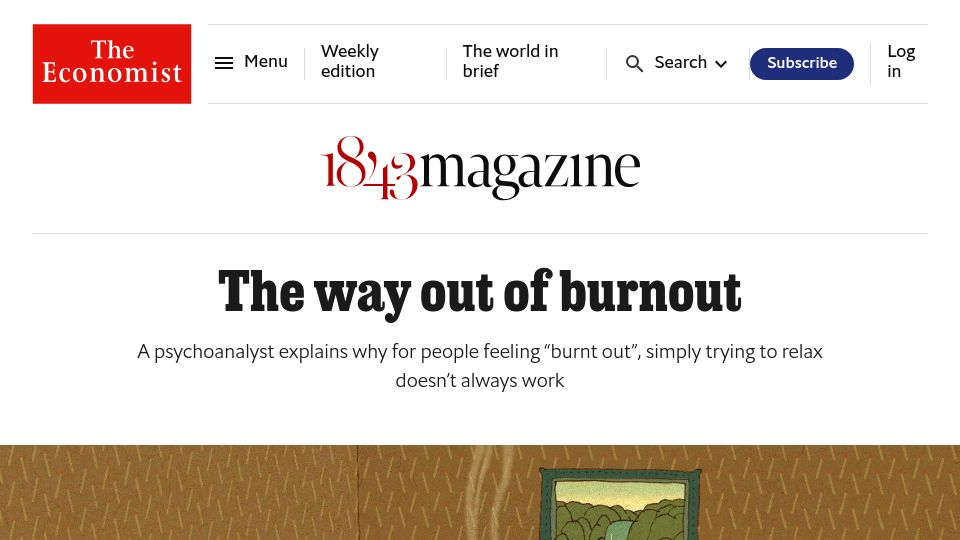 Screenshot of economist.com: The way out of burnout (2016)