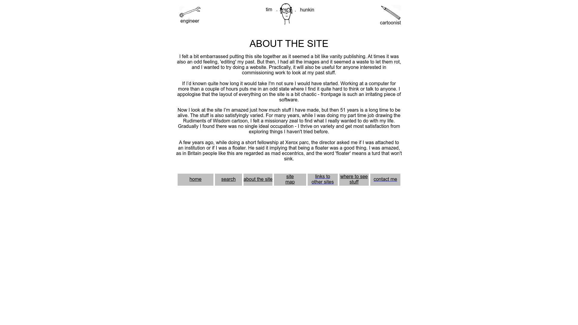Screenshot of timhunkin.com: Tim Hunkin (Secret Lives of Machines)
