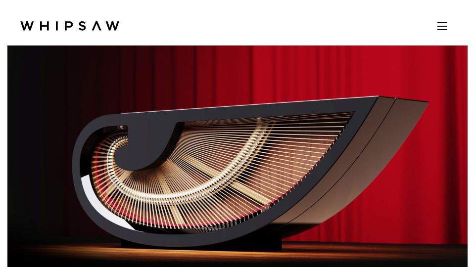 Screenshot of whipsaw.com: Ravenchord – A Radical Redesign of the Piano