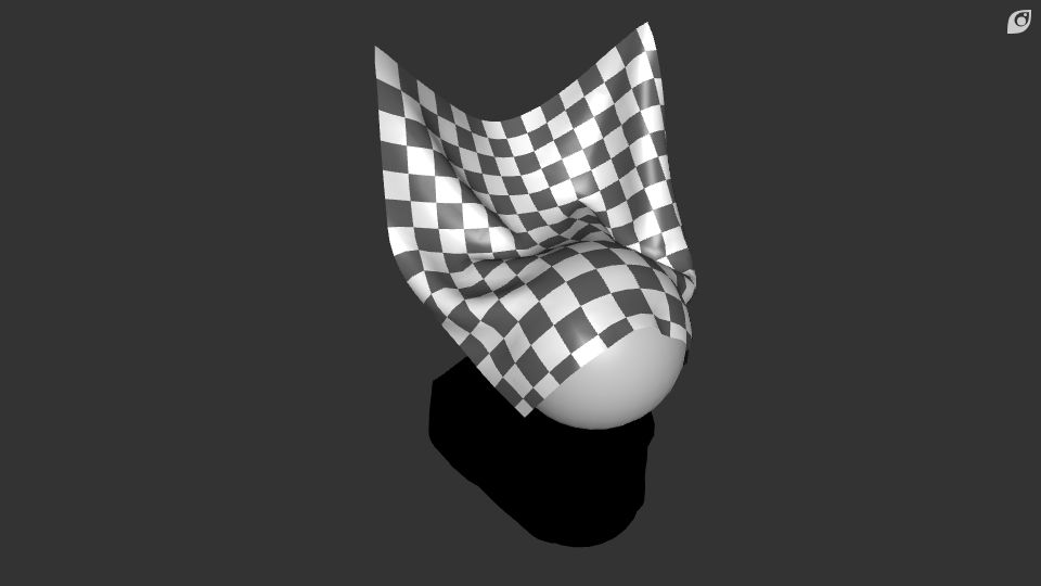 Screenshot of oimo.io: Cloth Simulation