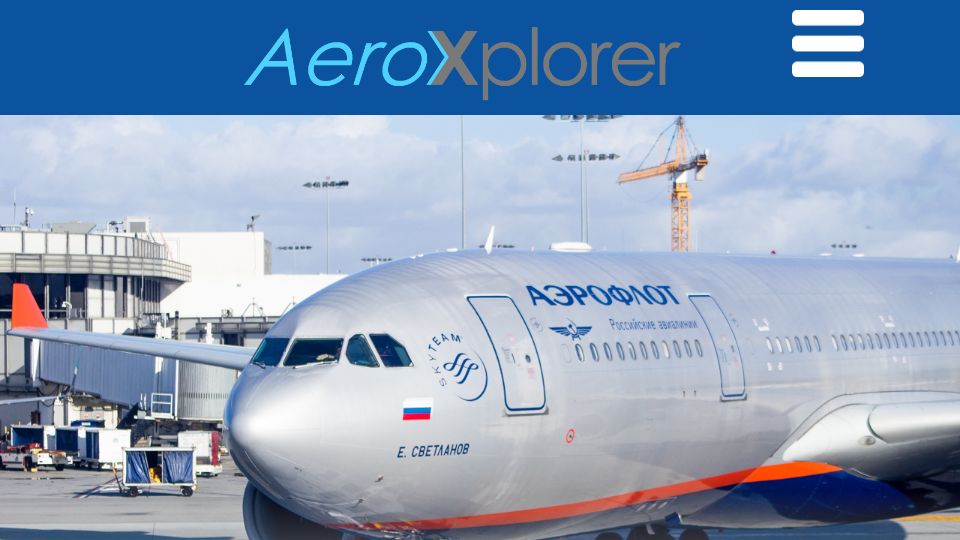 Screenshot of aeroxplorer.com: Aeroflot deactivates brakes on nine aircraft, relies solely on reverse thrust