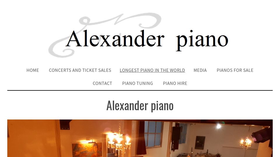 Screenshot of alexanderpiano.nz: The Alexander Piano
