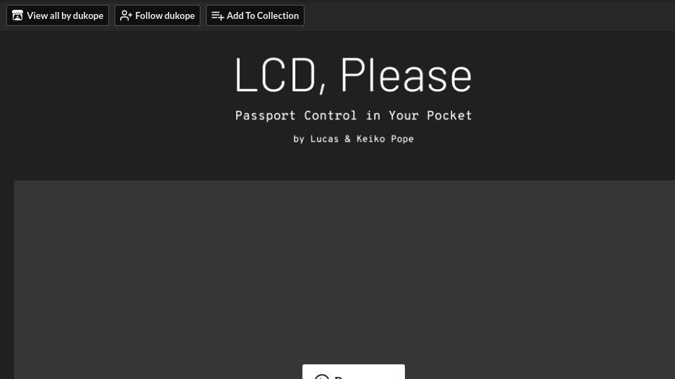 Screenshot of dukope.itch.io: LCD, Please