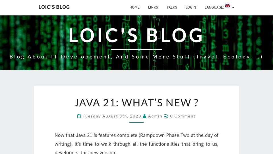 Screenshot of loicmathieu.fr: Java 21: What’s New?