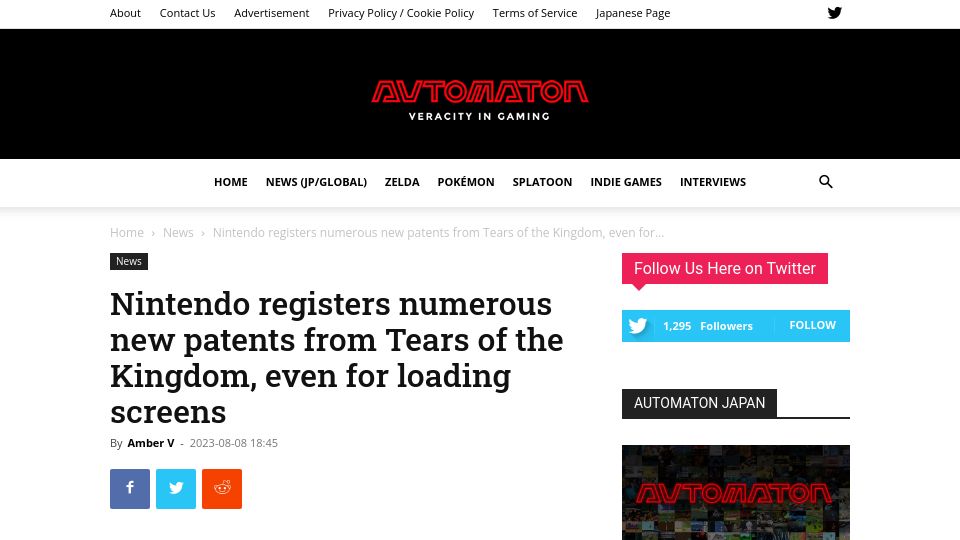 Screenshot of automaton-media.com: Nintendo filed numerous patents for Zelda: Tears of the Kingdom mechanics