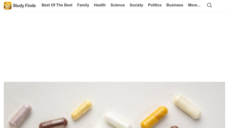 Screenshot of studyfinds.org: Taking dietary supplements full of antioxidants could help cancerous tumors grow