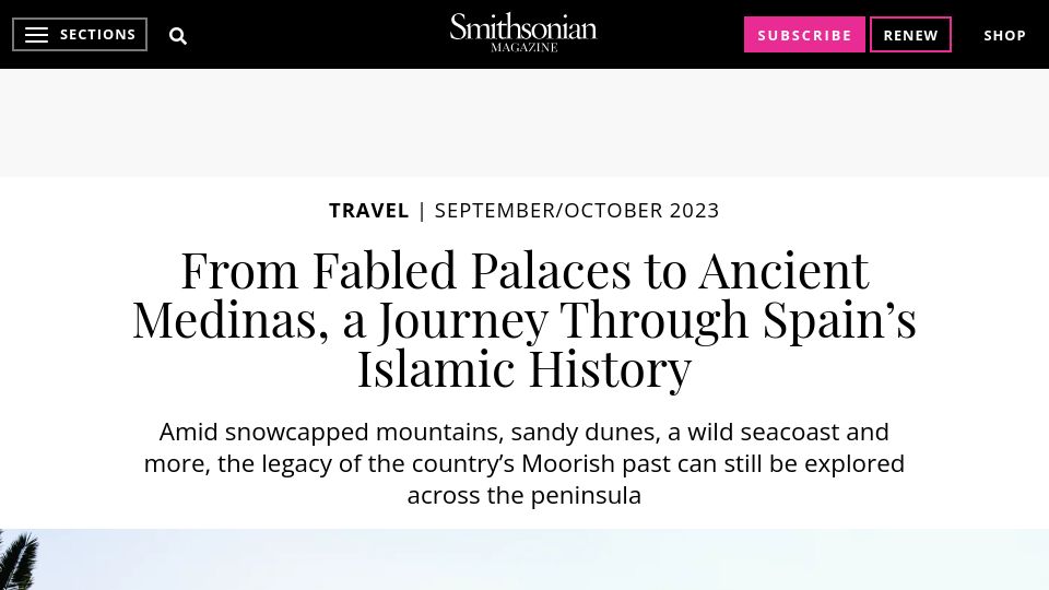 Screenshot of smithsonianmag.com: A Journey Through Spain’s Islamic History