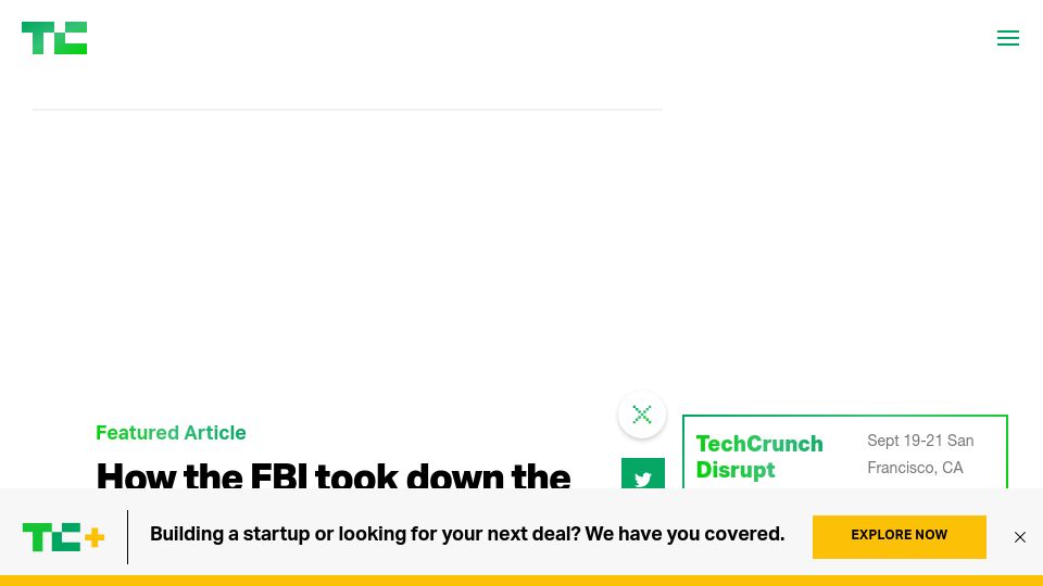 Screenshot of techcrunch.com: How the FBI took down the Qakbot botnet