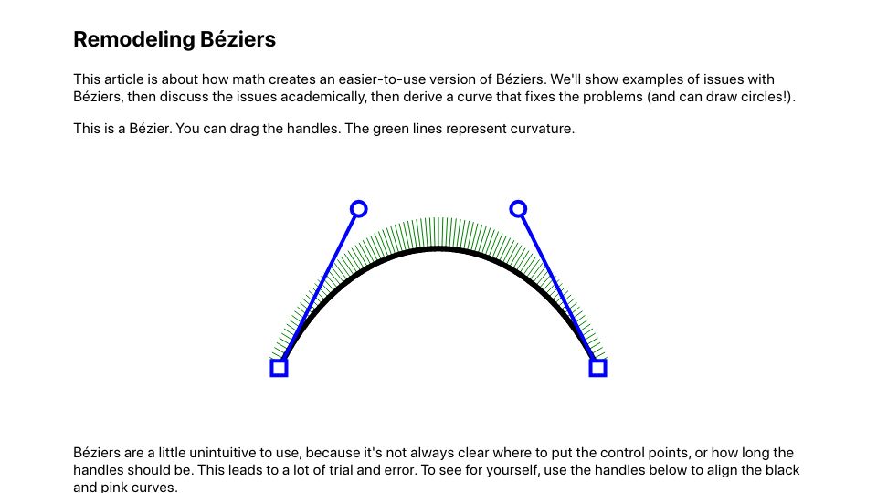 Screenshot of ad8e.pages.dev: New Bézier curves for vector graphics