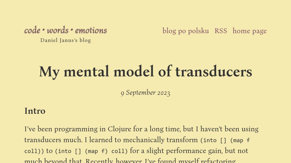 Screenshot of blog.danieljanus.pl: My mental model of Clojure transducers