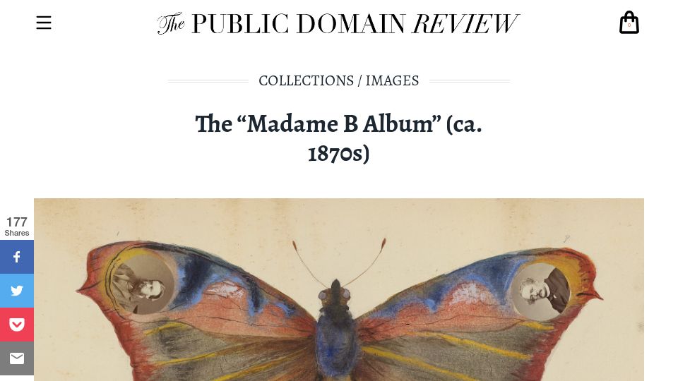 Screenshot of publicdomainreview.org: The “Madame B Album” (ca. 1870s)