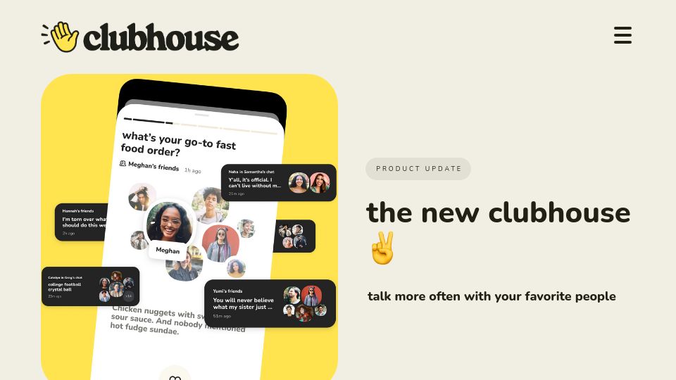 Screenshot of blog.clubhouse.com: The New Clubhouse