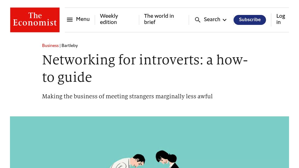 Screenshot of economist.com: Networking for introverts