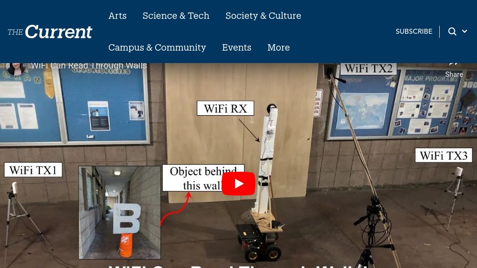 Screenshot of news.ucsb.edu: WiFi can read through walls