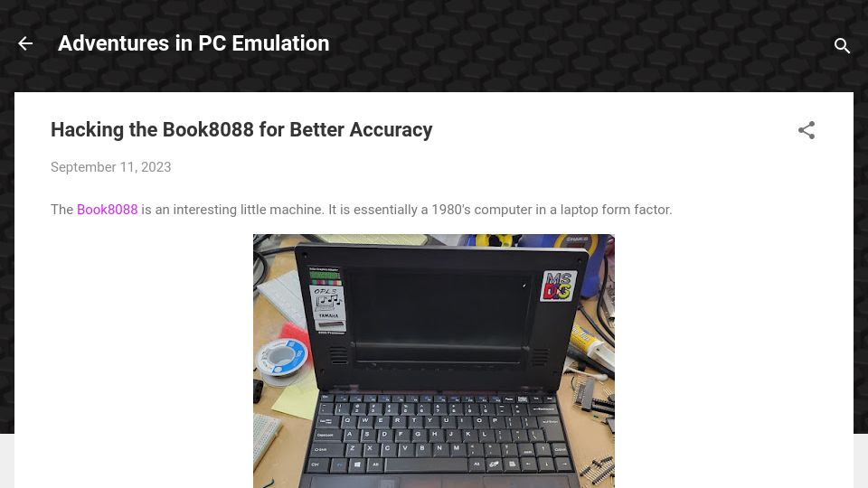 Screenshot of martypc.blogspot.com: Hacking the Book8088 for better accuracy